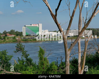 Harrah's Casino, Council Bluffs, Iowa, Ansicht von Omaha, Nebraska. Stockfoto