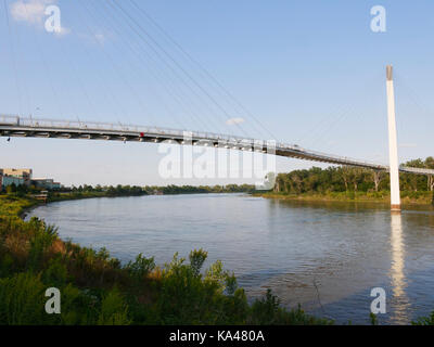 Bob Kerrey Fußgängerbrücke. Omaha, Nebraska. Stockfoto