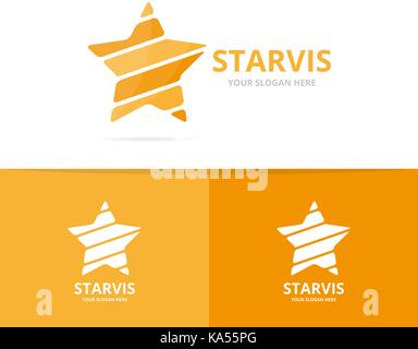 Der Vektor der Star Logo Kombination. Leader und Feiern, Symbol oder Icon. Einzigartige Leistung und Luxus Logo Design Template. Stock Vektor