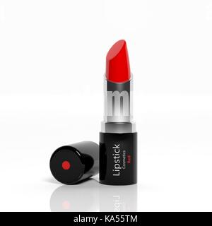 3D-Lippenstift isoliert auf weißem Hintergrund Stockfoto