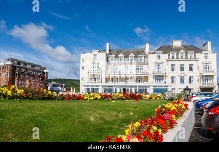 Anzeigen von Belmont Hotel, Sidmouth, einer Küstenstadt und beliebter Urlaubsort an der englischen Kanalküste in Devon, Südwest-England an einem sonnigen Tag Stockfoto