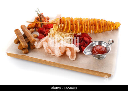 Stellen Sie Snacks, Bier. Stockfoto