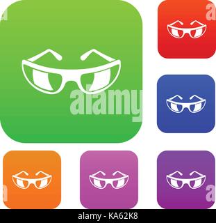 Sonnenbrille Set Color Collection Stock Vektor