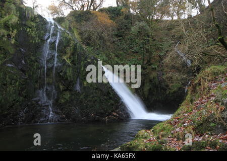 Llanberis Wasserfälle Stockfoto