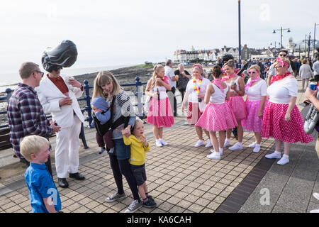 An, Elvis, Festival, Elvis Festival, Porthcawl, Bridgend, Grafschaft, Süden, Wales, Großbritannien, Großbritannien, Europa, Stockfoto