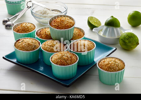 Tropische Kalk und Kokosnuss cookies Stockfoto