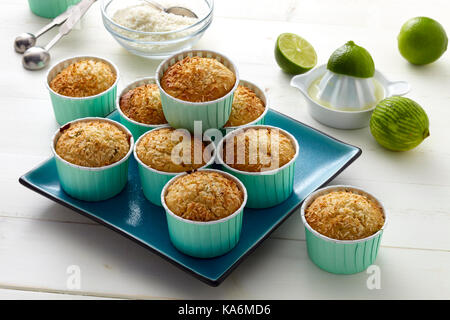 Tropische Kalk und Kokosnuss cookies Stockfoto