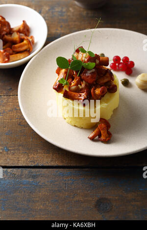 Kartoffelpüree, Lebensmittel Nahaufnahme Stockfoto