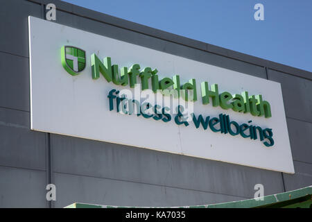 Nuffield Health gym signage Stockfoto