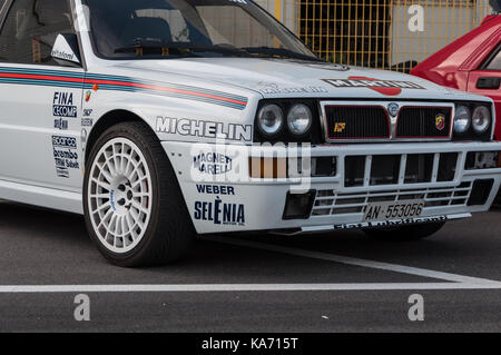 Lancia Delta Martini Racing replica in Pesaro Italien Stockfoto