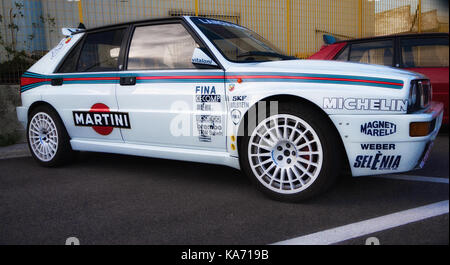 Lancia Delta Martini Racing replica in Pesaro Italien Stockfoto