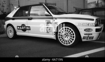 Lancia Delta Martini Racing replica in Pesaro Italien Stockfoto