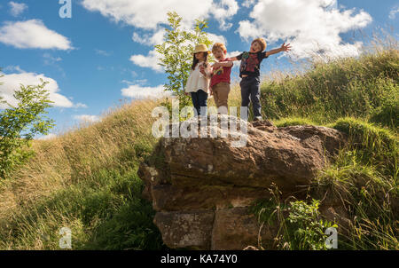 Abenteuer bei Crichton Castle in der Nähe von Edimburgh Stockfoto