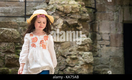 Abenteuer bei Crichton Castle in der Nähe von Edimburgh Stockfoto