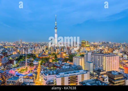 Tokio, Japan Skyline und Turm. Stockfoto
