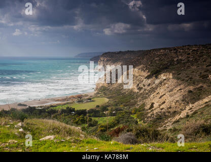 Blick nach Westen von Kourion, Epikopi, Zypern Stockfoto