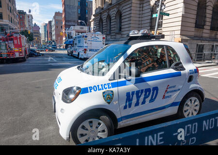 Ein Smart Fortwo NYPD Polizei Auto in New York City mad von der Daimler AG Stockfoto