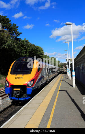 East Midlands Meridian Einheit, 222 009 in Corby, Northamptonshire County, England; Großbritannien; UK Stockfoto