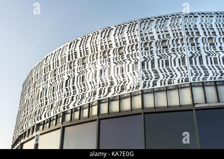 Oberen halbrunden Teil der Skandinavischen Stil Gebäude freien Speicherplatz, horizontal Stockfoto