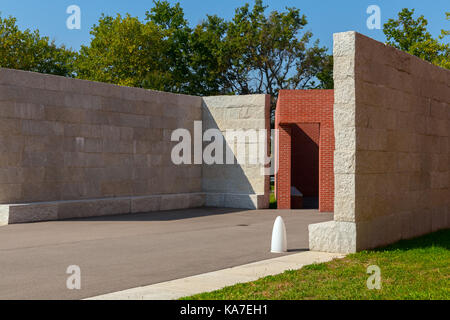 Álvaro Siza arbeiten die Promenade mit "offene Räume" auf dem Vitra Campus, Weil am Rhein, Deutschland. Stockfoto