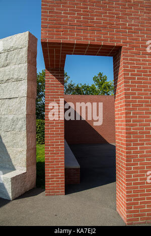 Álvaro Siza arbeiten die Promenade mit "offene Räume" auf dem Vitra Campus, Weil am Rhein, Deutschland. Stockfoto