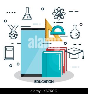 Online Ausbildung Symbole gesetzt Stock Vektor