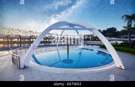 TEKIROVA TÜRKEI - 25 April 2017: Art Entertainment Complex. Die beliebte Ferienanlage mit Pools und Wasserparks in der Türkei mit mehr als 5 Millionen Besuchern im Jahr. Amara Dolce Vita Hotel der Luxusklasse. Resort. Stockfoto