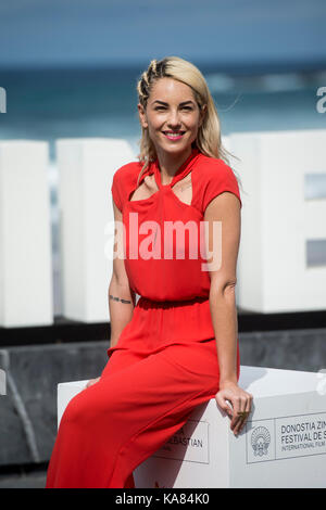 San Sebastian, Spanien. 25 Sep, 2017. Schauspielerin Barbara Mori am fotoshooting der "Operacion Concha' während der 65Th San Sebastian Film Festival in San Sebastian, Spanien, am 25. September, 2017. Credit: Gtres Información más Comuniación auf Linie, S.L./Alamy leben Nachrichten Stockfoto