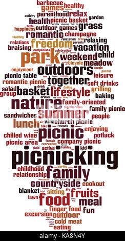 Picknicken Wort cloud Konzept. Vector Illustration Stock Vektor