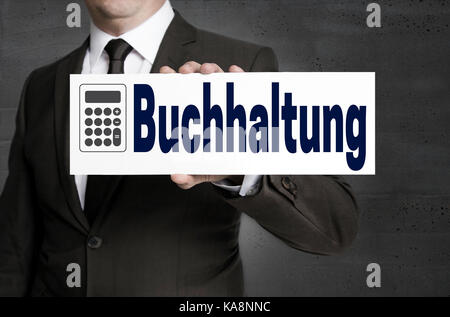 Buchhaltung (Rechnungswesen) Repräsentant wird durch Unternehmer statt. Stockfoto