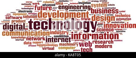 Technologie Wort cloud Konzept. Vector Illustration Stock Vektor