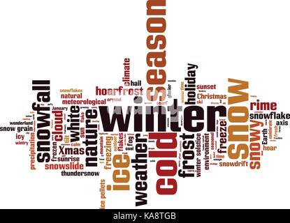 Winter word cloud Konzept. Vector Illustration Stock Vektor