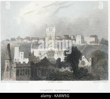 St. David's Cathedral von der alten Bischofs Stockfoto