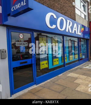 Coral Wettbüro in Redcar, England, Großbritannien Stockfoto