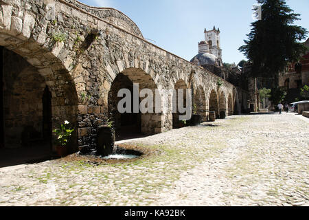 Huasca de Ocampo, Hidalgo, Mexiko - 2016: Santa María Regla Hacienda, eine ehemalige Bergbauhacienda, die heute in ein Hotel umgewandelt wurde. Stockfoto