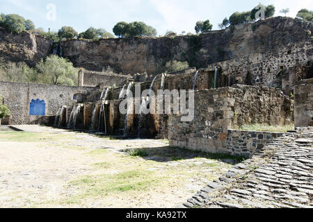 Huasca de Ocampo, Hidalgo, Mexiko - 2016: Santa María Regla Hacienda, eine ehemalige Bergbauhacienda, die heute in ein Hotel umgewandelt wurde. Stockfoto