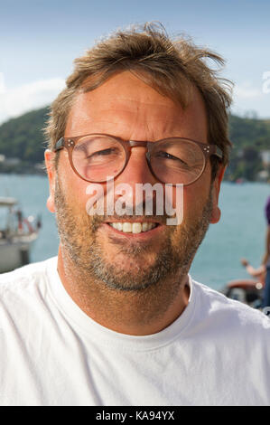 Koch und Gastwirt mitch Tonks der Seepferdchen Restaurant, Dartmouth, Devon, Großbritannien Stockfoto