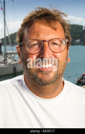 Koch und Gastwirt mitch Tonks der Seepferdchen Restaurant, Dartmouth, Devon, Großbritannien Stockfoto