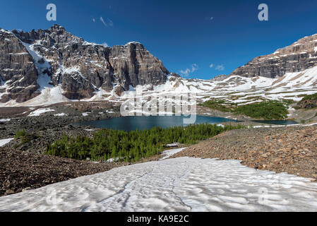 Schöne Eiffel See in der kanadischen Rockies, Trail von Morein Lake, Kanada. Stockfoto