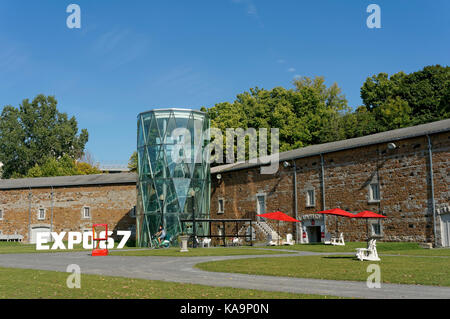 Hof und Eingang des Stewart Museum oder Musee Stewart im Parc Jean-Drapeau Park auf Saint Helen's Island, Montreal, Quebec, Kanada Stockfoto