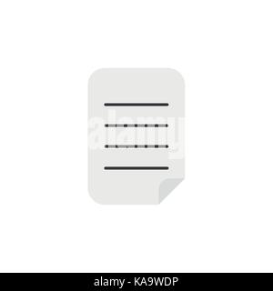 Flaches Design Stil Vector Illustration der schriftlichen Arbeit Symbol auf weißem Hintergrund. Stock Vektor