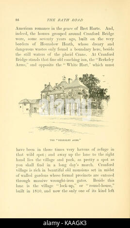 Dieses Bild von der „Bath Road“ auf Seite 86 zeigt einen historischen Blick auf die berühmte Route und zeigt die Rolle der Straße in der Transportgeschichte. Es ist Teil einer Archivsammlung, die bedeutende historische Routen dokumentiert. Stockfoto