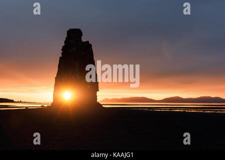 Basalt stack Hvítserkur Stockfoto