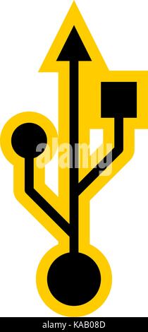Es in allen ihren Designs verwenden. USB-Anschluss symbol Universal Serial Bus anmelden. Schnelle und einfache recolorable Form. Vector Illustration ein grafisches Element Stock Vektor