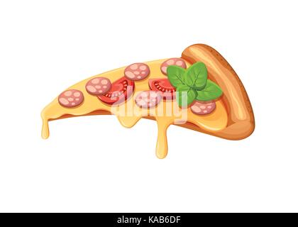 Vektorbild von kreativen Pizza Fleisch. Symbol italienische Pizza. Ein Stück Pizza für die Gestaltung von Werbung für Ihr Restaurant, Geschäft Stock Vektor