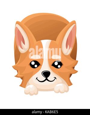 Vector Illustration von niedlichen Hund Welsh Corgi. Schöne Welpen für Grußkarte, Pet Shop oder tierärztlichen Kliniken. Hund Welsh Corgi ständigen Web site Seite und Stock Vektor