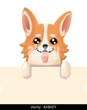 Vector Illustration von niedlichen Hund Welsh Corgi. Schöne Welpen für Grußkarte, Pet Shop oder tierärztlichen Kliniken. Hund Welsh Corgi ständigen Web site Seite und Stock Vektor