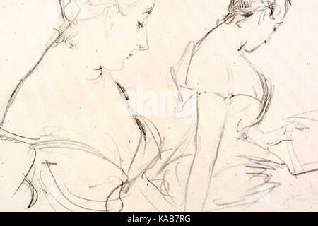 Sargent lesen Buch Madame X Studie Stockfoto