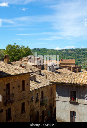 Blick über die Dächer der umbrischen Landschaft, Orvieto, Italien, 2017. Stockfoto