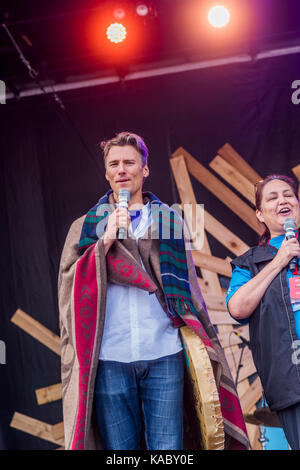 Bürgermeister Gregor Robertson, Walk for Reconciliation, Vancouver, British Columbia, Kanada. Stockfoto